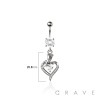 316L SURGICAL STEEL MULTI CZ HEART FLOWER ROUND CZ DANGLE CZ BELLY BUTTON NAVEL RING 